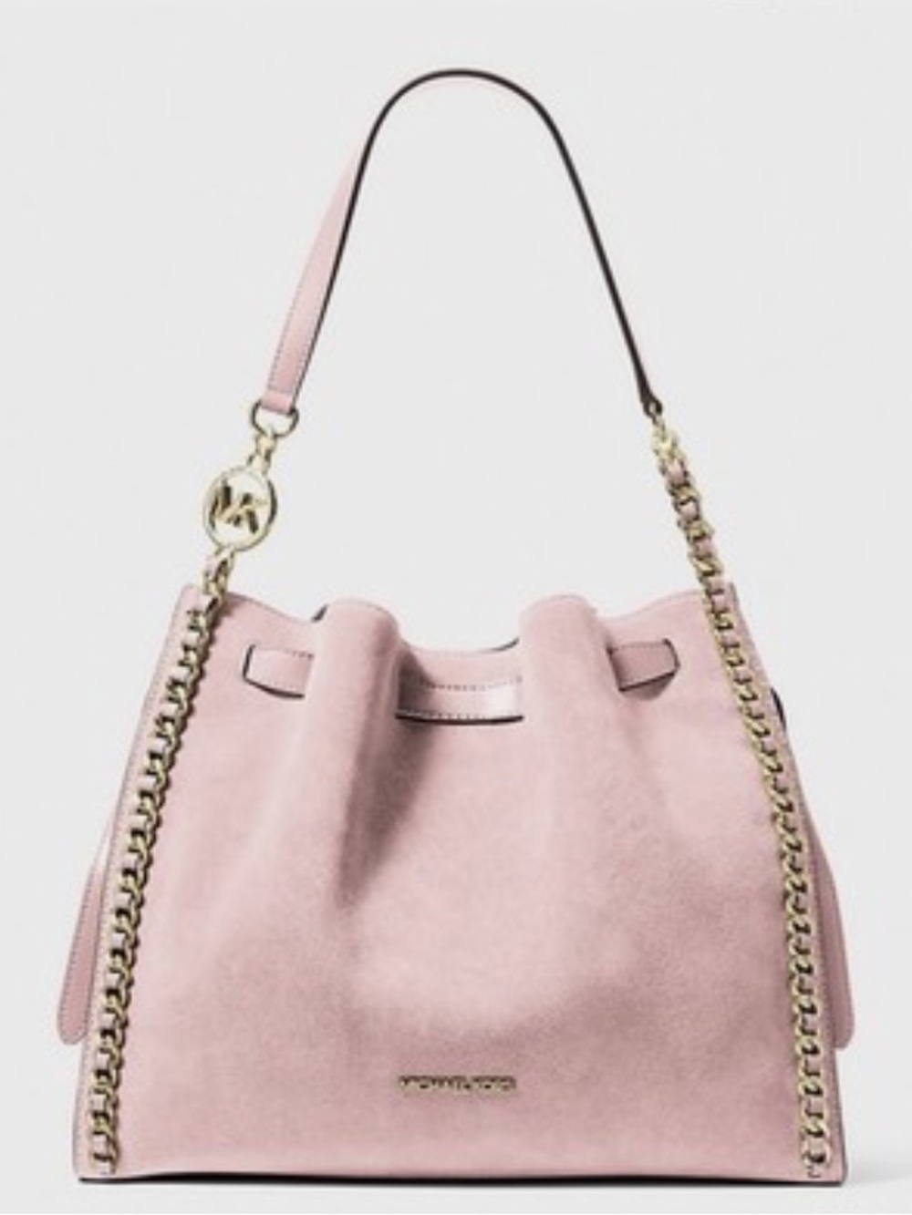 Michael Kors Large Mina Suede Chain Shoulder Bag NWT comes in Gift Box with Bow